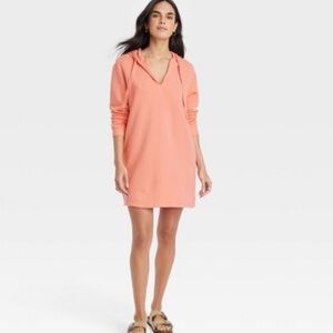 Women's Long Sleeve Mini Fleece hooded Tunic Dress - Universal Thread